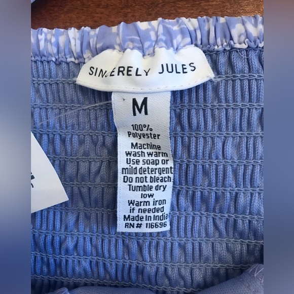 NWT Sincerely Jules Floral Tiered Midi Dress Blue Medium - Picture 6 of 10